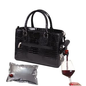 Croc Drink Purse Wine Cooler Tote Black Vegan leather Primeware Bag